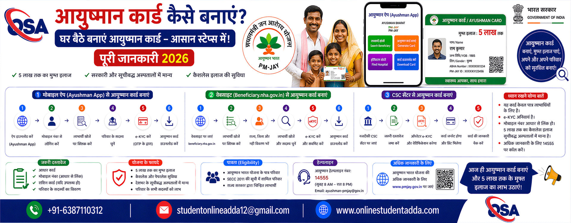 आयुष्मान कार्ड कैसे बनाएं | Ayushman Bharat Card Online Apply पूरी जानकारी 2026